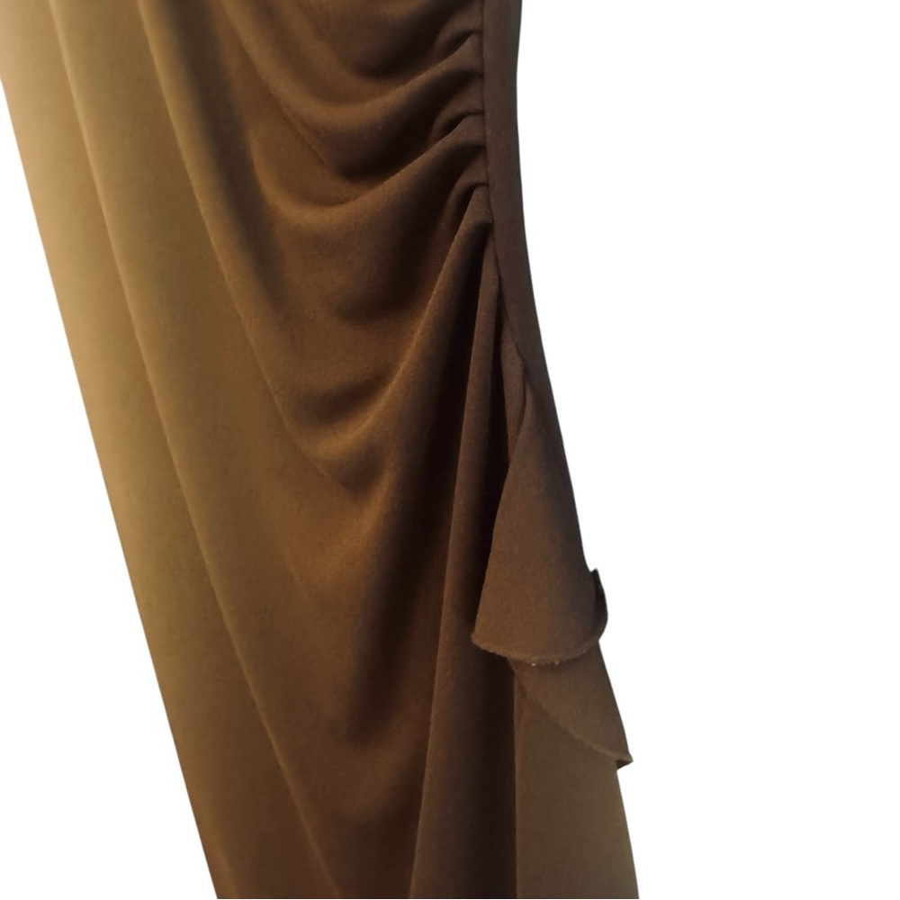 Elegant Brown Wrap Dress S - Picture 2 of 3